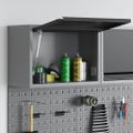 vidaXL Skrinka na náradie s úložiskom Čierna a Šedá 50 x 25 x 35 cm