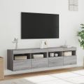 vidaXL TV nástenné skrinky s LED svetlami 2 ks sivé sonoma 80x30x40 cm