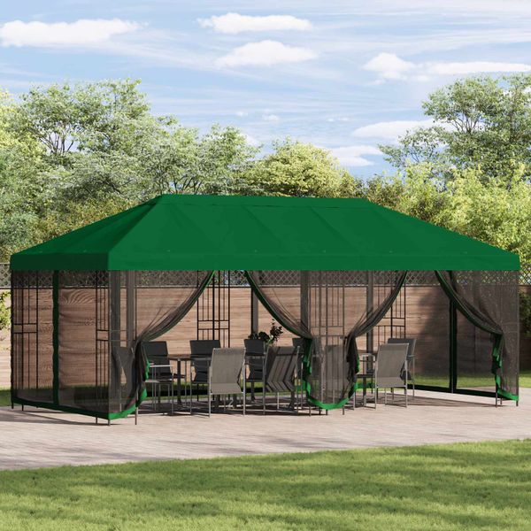 vidaXL Kryt altánku s bočnými stenami Zelená 600,5 x 300,5 cm
