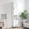 vidaXL Vysoká skrinka biela 34,5x34x180 cm spracované drevo