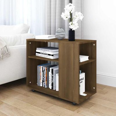 vidaXL Bočný stolík hnedý dub 70x35x60,5 cm spracované drevo