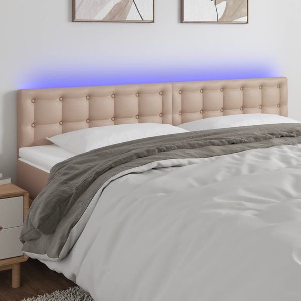 VidaXL Čelo postele kapučínové 160x5x78/88 cm umelá koža