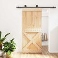 vidaXL Posuvné dvere Prírodná a čierna 90 x 210 cm