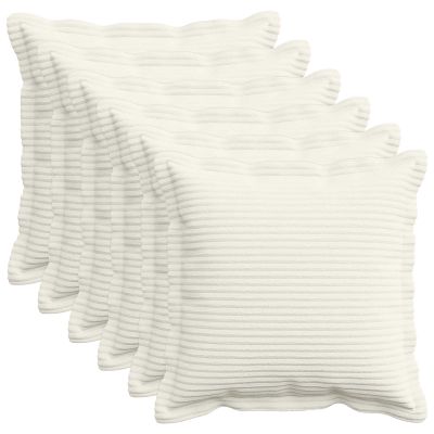 vidaXL Poťah na podložku 6 ks HOUTEN Krémová 45 x 45 cm manšestr