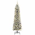 vidaXL Umelý vianočný stromček Biela 240 cm PVC, kov a plast