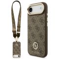 Puzdro Guess 4G Strass Logo & Big Strap Metal Buttons MagSafe pre iPhone Air hnedá