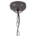 vidaXL Industriálna závesná lampa sivá železo a masívne drevo 35 cm E27