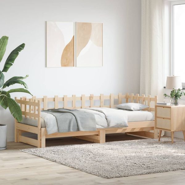 vidaXL Rozkladacia denná posteľ 2x(80x200) cm borovicový masív