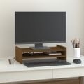 vidaXL Stojan na monitor medovo-hnedý 50x27x15 cm masívna borovica