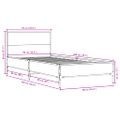 vidaXL Posteľný rám dymový dub 90x200 cm kompozitné drevo a kov