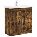 vidaXL Sada kúpeľňového nábytku Dymový dub 81 x 40 x 84,5 cm