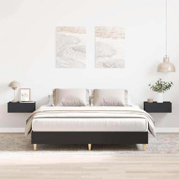vidaXL Posteľný rám bez matraca čierny 140x200 cm kompozitné drevo