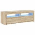 vidaXL TV skrinka s LED svetlami dub sonoma 120x35x40 cm