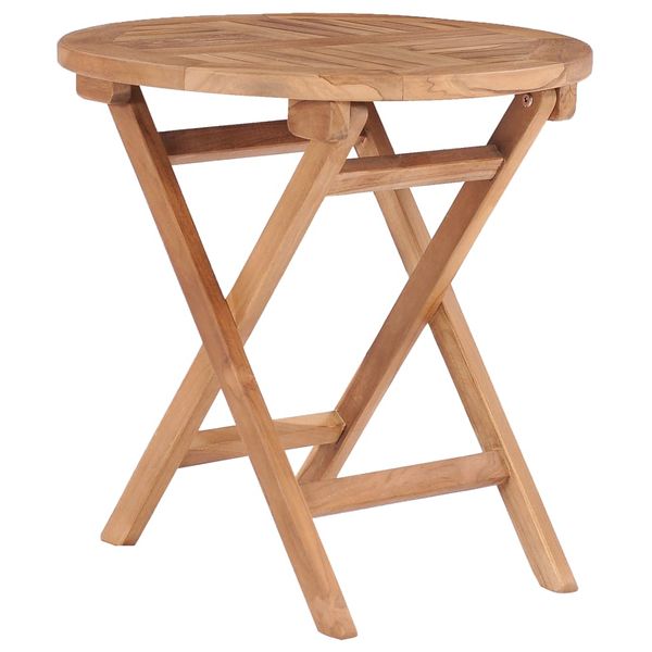 vidaXL Skladací záhradný stôl 45 cm, tíkový masív