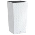 vidaXL Kvetináč s vyberateľnou vložkou biely 11 / 26,5 l PP ratan