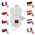 Predlžovací kábel EMOS P1310 / 10 m / 3 zásuvky / s vypínačom / biely / PVC / 1 mm2