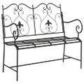 vidaXL Záhradná lavička 2 -Seater 104 x 54 x 93 cm Oceľ Čierna