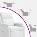 vidaXL Masážne relaxačné kreslo Biela Umelá koža