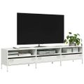 vidaXL TV skrinka biela 202x39x43,5 cm oceľ valcovaná za studena