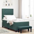 vidaXL Posteľ s pružinovým rámom Tmavozelená 200 x 100 cm Zamat