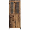 vidaXL Highboard Staré drevo 69,5 x 34 x 180 cm Kompozitné drevo