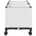vidaXL Záhradný črepník s kolieskami Biela 80 x 40 x 48 cm PP