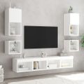 vidaXL TV nástenné skrinky s LED svetlami 2 ks biele 30x28,5x30 cm