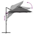 vidaXL Slnečník Antracit 372 x 198 x 243 cm Polyester a hliník