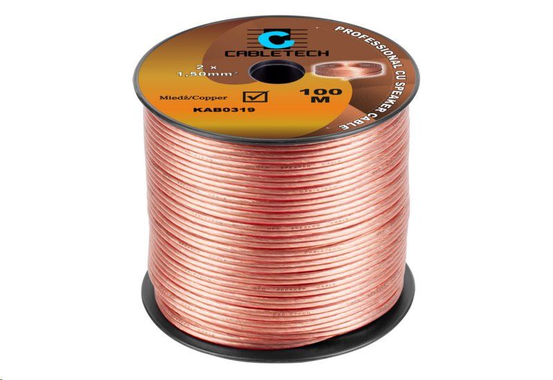 Kábel dvojlinka Cabletech KAB0321 2x1,5mm průhledná OFC