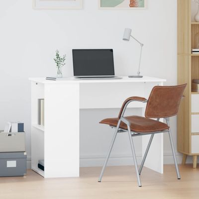 vidaXL Stôl biely 100x55x75 cm spracované drevo