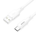 BWOO 3A silikónový kábel X329C USB - USB-C 1m biely