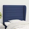 vidaXL Čelo postele so záhybmi modré 83x23x118/128 cm látka