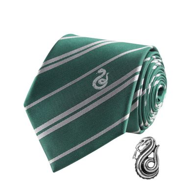 Kravata Harry Potter s odznakom - Zmijozel
