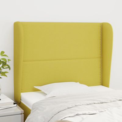 vidaXL Čelo postele so záhybmi zelené 103x23x118/128 cm látka