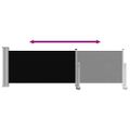 vidaXL Zaťahovacia bočná markíza na terasu čierna 80x300 cm