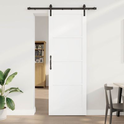vidaXL Posuvné dvere Biela 83 x 232 cm Borovicový masív