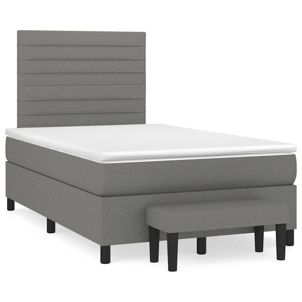 vidaXL Boxspring posteľ s matracom, tmavosivá 120x190 cm, látka