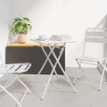 vidaXL Bistro stôl Biela 55 x 55 x 72,5 cm Práškovaná oceľ