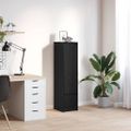 vidaXL Highboard Black Oak 29,5x34x119,5 cm Engineered Wood