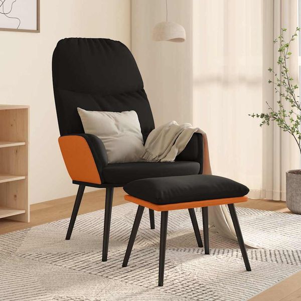 vidaXL Relaxačné kreslo s podnožkou čierne látka