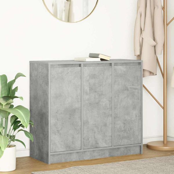 vidaXL Komoda betónová sivá 85x34x76 cm kompozitné drevo