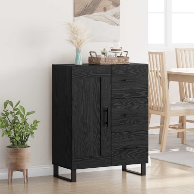 vidaXL Servírovacia skriňa so zásuvkou Čierny dub 69,5 x 34 x 90 cm