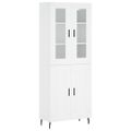 vidaXL Vysoká skrinka biela 69,5x34x180 cm spracované drevo