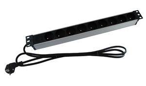Napájacia lišta do racku B7112 19" panel 1U, 9 zásuviek, 2m Napájacia lišta do racku B7112 19" panel 1U, 9 zásuviek, 2m