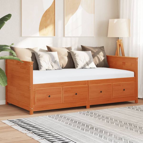 vidaXL Denná posteľ s matracom voskovo hnedá 80x200cm masívna borovica
