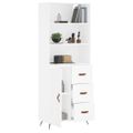 vidaXL Vysoká skrinka biela 69,5x34x180 cm spracované drevo