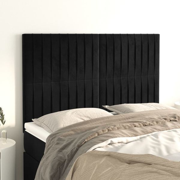 vidaXL Čelo postele čierne 144x5x118/128 cm zamatové