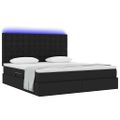 vidaXL LED úložná posteľ s matracom Čierna 180 x 200 cm Látka