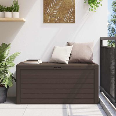 vidaXL Záhradný úložný box hnedý 116x44x55 cm