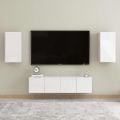 vidaXL | Nástenný TV kabinet | 2 pcs Vysoký lesk bielej 31 x 30 x 60 cm